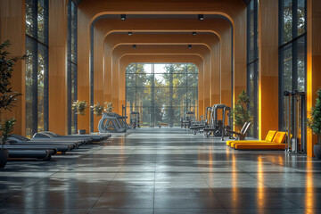 A state-of-the-art fitness center with the latest equipment contrasted with a basic, outdated gym with minimal resources. Concept of advanced facilities versus basic amenities.