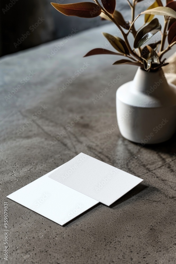 Aufkleber A piece of paper sitting on a table with a simple and clean background