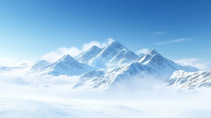 Obraz premium Beautiful Mountain Landscape With Clouds And A Blue Sky