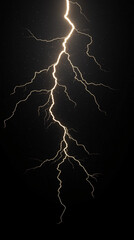 A bright lightning bolt illuminating a dark night sky, with branches of electricity extending in multiple directions