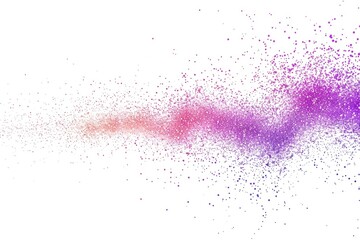 Pink and purple powder scattered on a clean white background