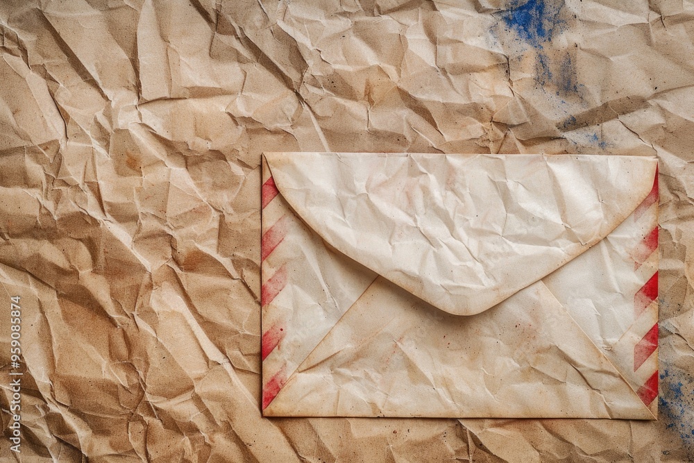 Poster a blank piece of paper with an envelope attached