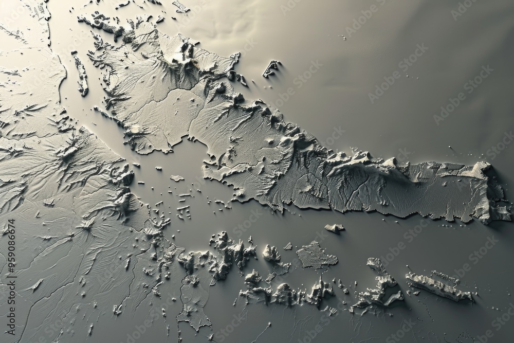Poster A detailed view of the Earth's surface on a large map, great for illustrating global concepts and projects