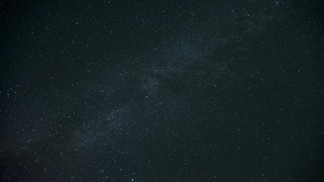 Time-lapse of the Milky Way moving across the night sky. Captures the mesmerizing motion of stars and cosmic detail in a clear, dark sky.