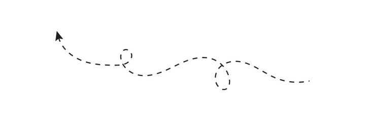 Dashed line arrow on white background. eps10
