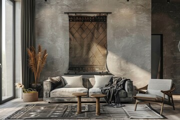 A warm and inviting living room with comfortable furniture and a big window
