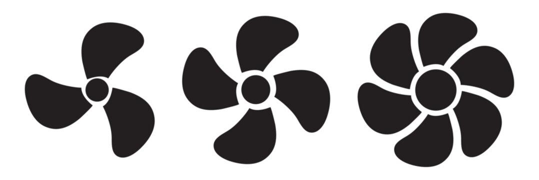 Fan speed icon vector set. Propeller speed symbol illustration