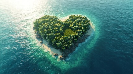 Heart Shaped Island in the Ocean
