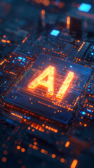 Fototapeta premium AI chip technology background