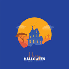 Happy Halloween party banner Background. Halloween Creative for social media post. 3D illustration.