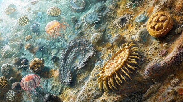 Ancient Ocean Life: Early Multicellular Organisms