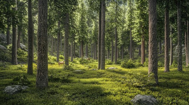 Rich Textured Forests from Ancient Mid-Century BC