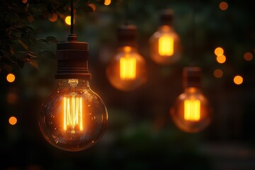 Warm Edison Bulbs in a Vintage Setting