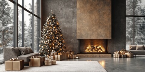 Merry christmas and happy new year festive background