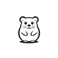 Hamster in cartoon, doodle style . Image for t-shirt, web, mobile apps and ui. Isolated 2d vector illustration in logo, icon, sketch style, Eps 10, black and white. AI Generative