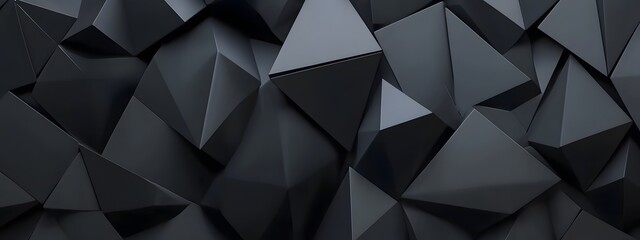 Fototapeta premium Dark gray geometric background with dark gray triangular shapes