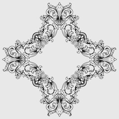 romantic classic engraved frame vector design