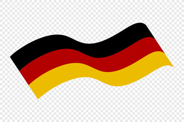 Vector illustration of German flag on transparent background