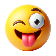 3D emoji face with a silly expressio