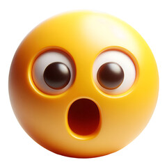 3D emoji face with a surprised expression