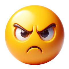 3D emoji face with an angry expression