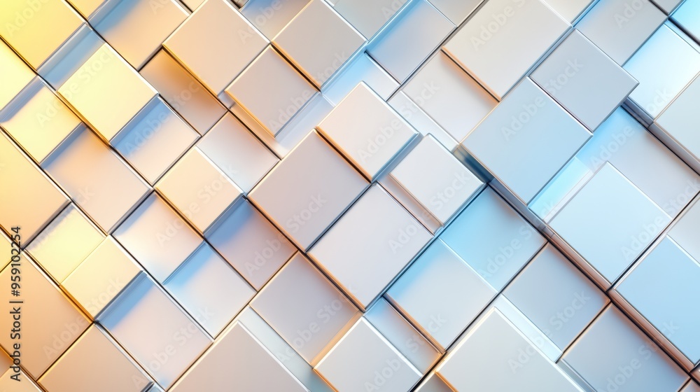 Poster a colorful abstract background with squares and triangles, ai