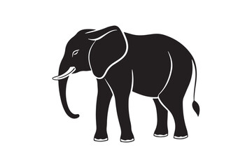 Fototapeta premium Elephant silhouette vector illustration, Elephant silhouette vector