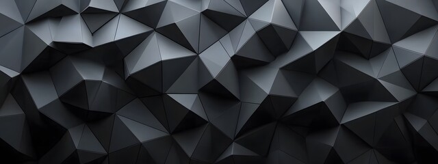 Fototapeta premium Dark gray geometric background with dark gray triangular shapes