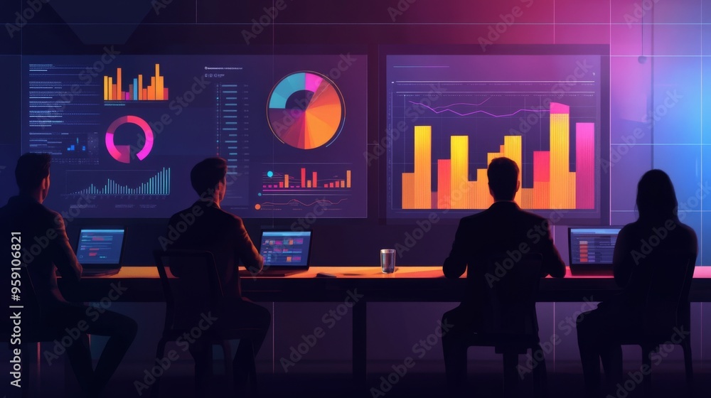 Aufkleber A dynamic presentation slide featuring a bar chart with animated bars highlighting key performance metrics in a business meeting