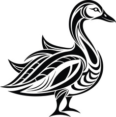 Duck abstract line art