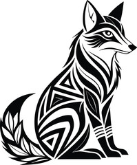 Obraz premium Fox abstract line art
