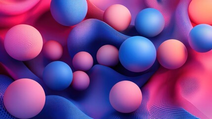 Abstract 3D Spheres in Vibrant Colors