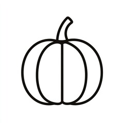 Outline Of Pumpkin. Organic Vegan Vegetarian Food Fruit Line Icon Design