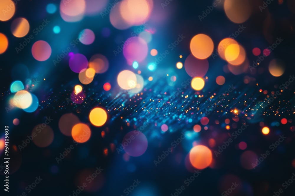 Poster a mesmerizing display of vibrant lights with captivating bokeh effects creates an enchanting atmosph