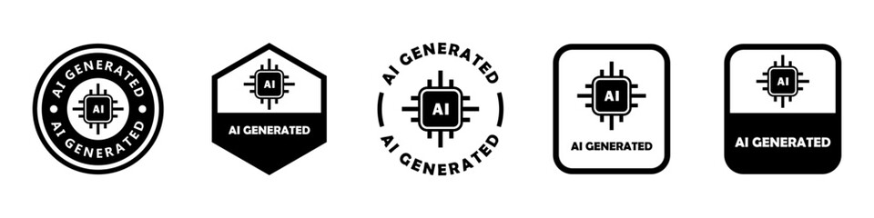 AI generated - vector signs for content made with artificial intelligence usage.