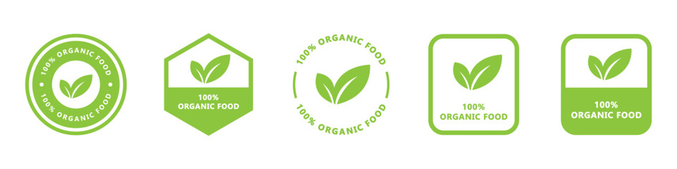 Organic Food - vector signs for product labeling.