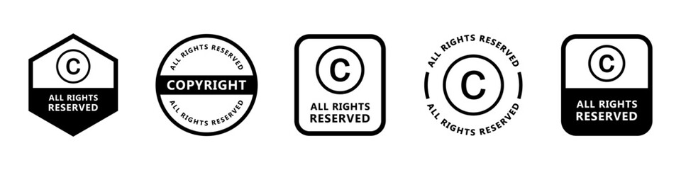 All rights reserved - vector signs for labeling.
