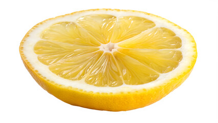  Fresh lemon slice isolated on a transparent background. Ideal for food, beverage, and citrus-themed designs or health-related projects.