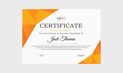 vector certificate background. modern geometric certificate. certificate vector