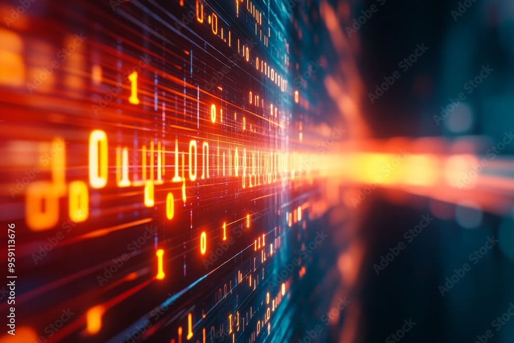 Poster an abstract image representing the flow of data, symbolizing innovation, technology, progress, conne