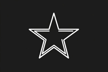 Obraz premium A simple white line drawing of a star, with clean and sharp lines outlining the shape. The minimalist design makes it a timeless and classic representation of a star.