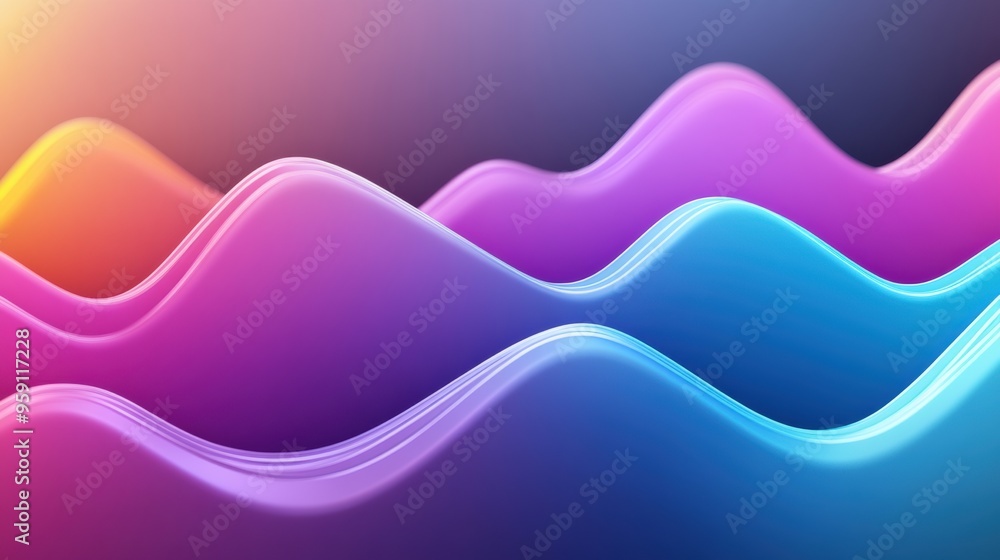 Canvas Prints a colorful abstract background with waves of different colors, ai