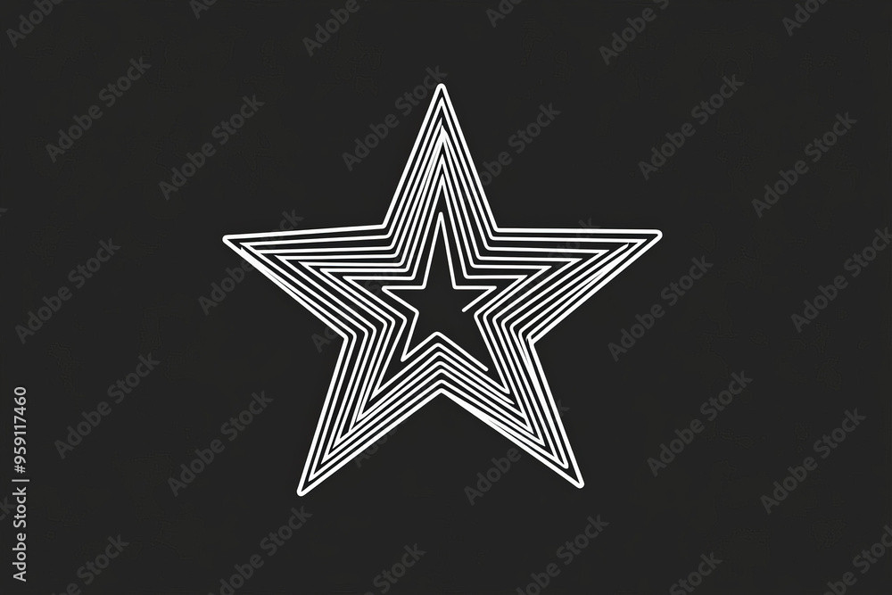 Poster a simple white line drawing of a star, with clean and sharp lines outlining the shape. the minimalis