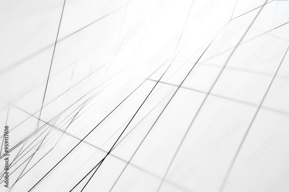Poster minimalist web design backdrop featuring a smooth, white background with thin, black lines forming a