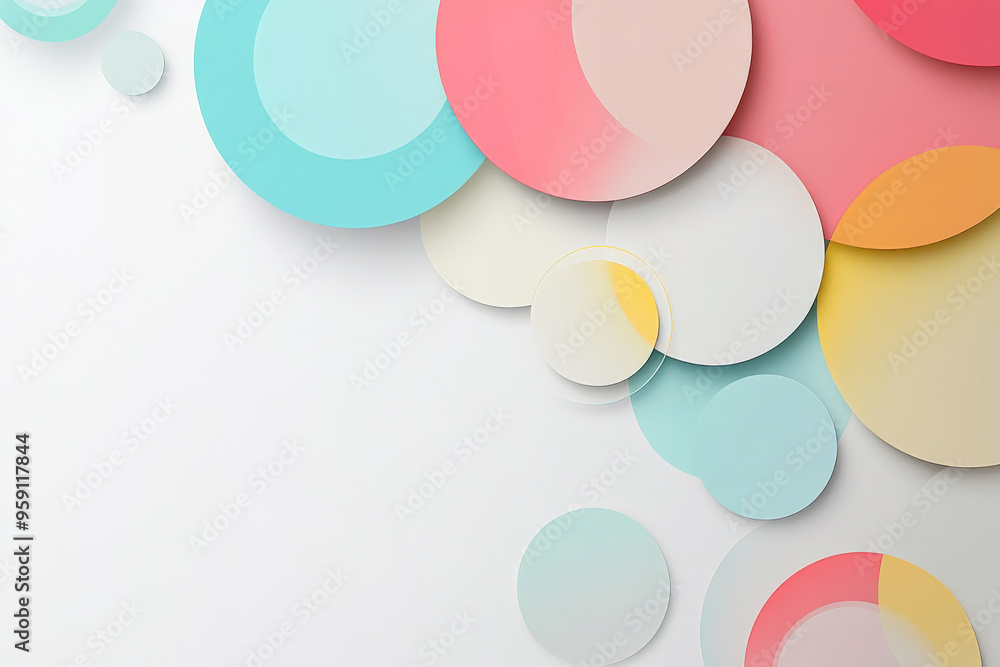 Poster modern web design backdrop with a smooth, white background and a colorful, abstract pattern of overl