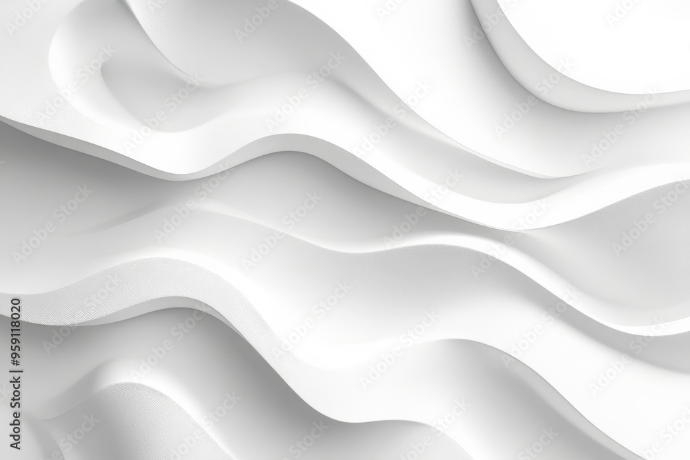 Poster a refined 3d light white background with abstract shapes and subtle shadows. the design features a s