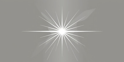 Obraz premium A simple white line drawing on a silver background of a star with sharp points. The minimalist design creates a striking and timeless symbol of hope.