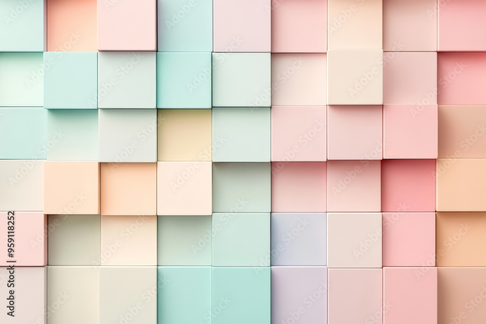 Aufkleber a clean background with light color blocks in soft pastel shades. the design features a smooth, mode
