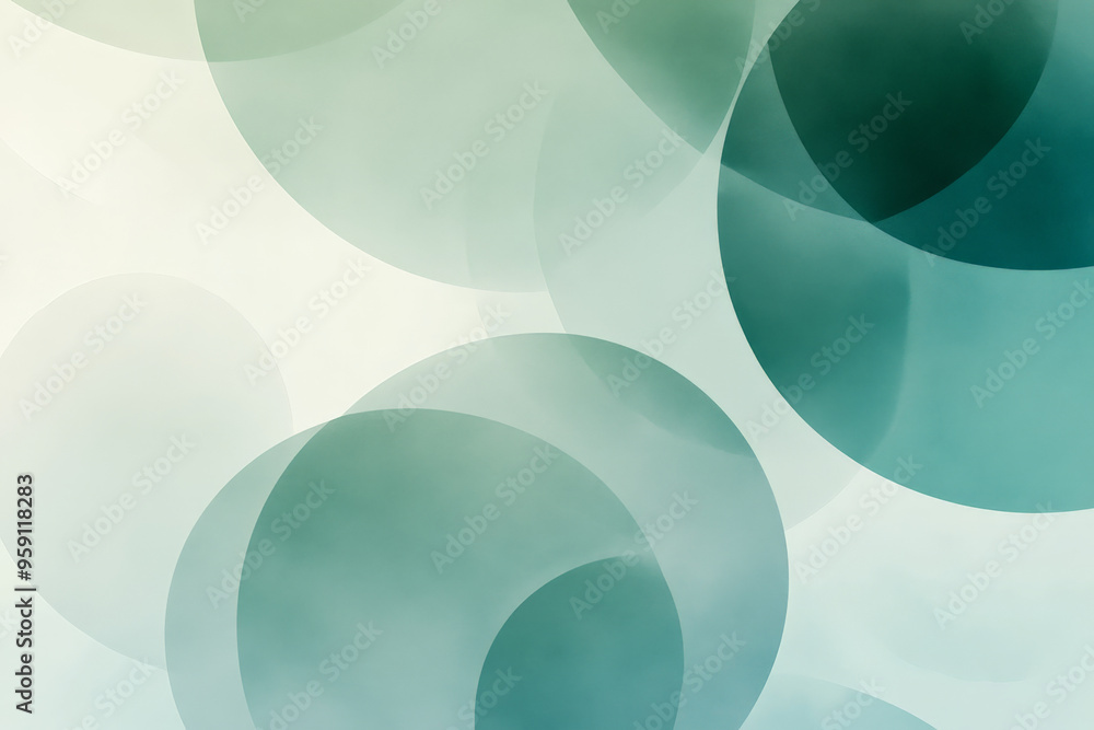 Poster an abstract business background with overlapping circles and soft gradients in a palette of blues an