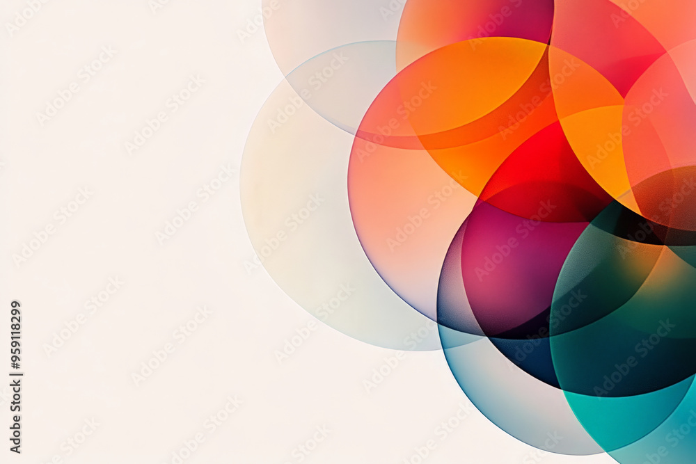 Poster modern web design backdrop with a smooth, white background and a colorful, abstract pattern of overl